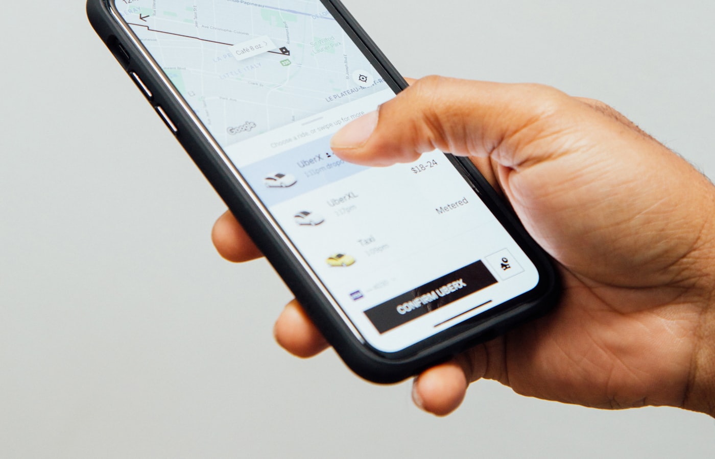 Small business customer booking an appointment through a mobile app