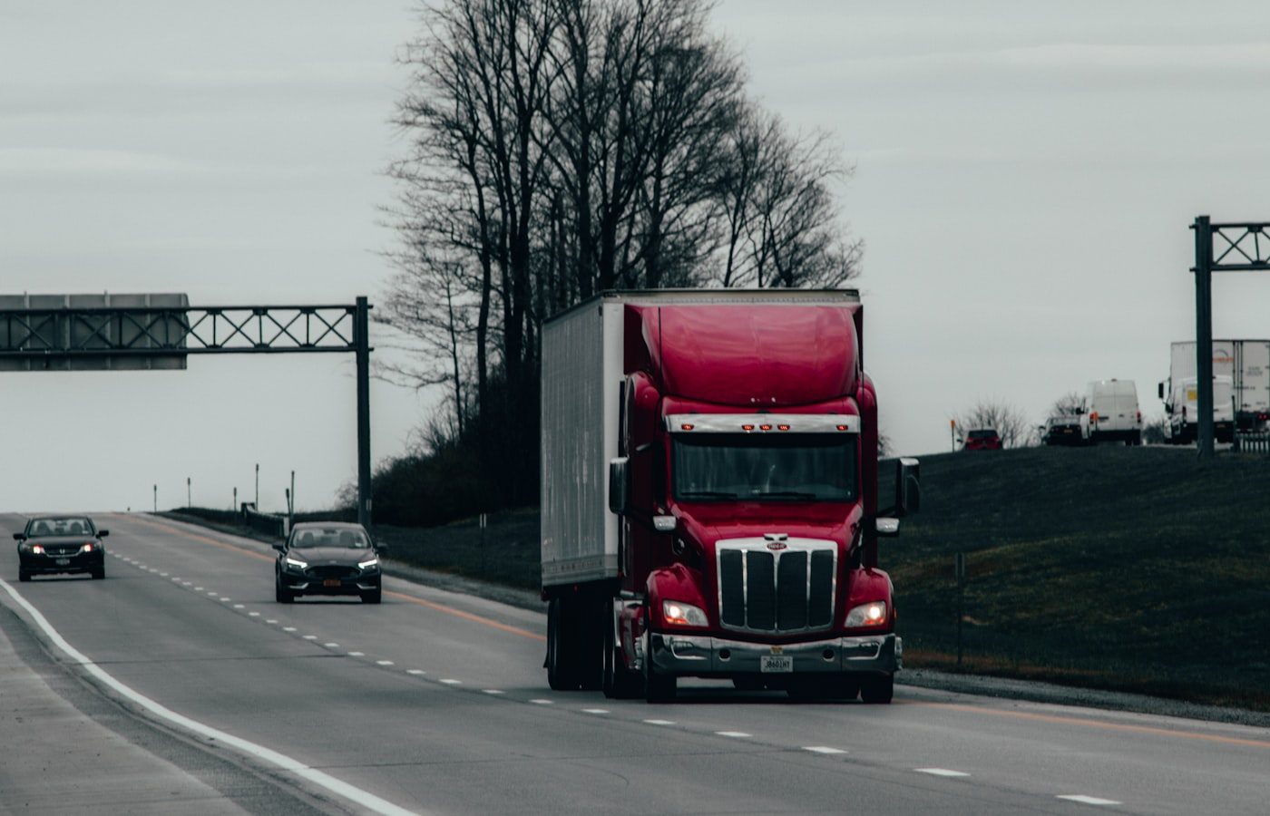 A semi truck on the highway — sometimes the bottleneck isn't the website
