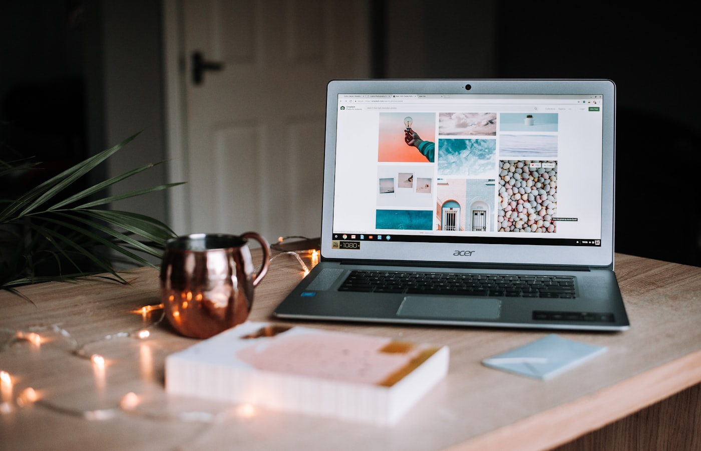 Small business owner working on their website builder site on a laptop
